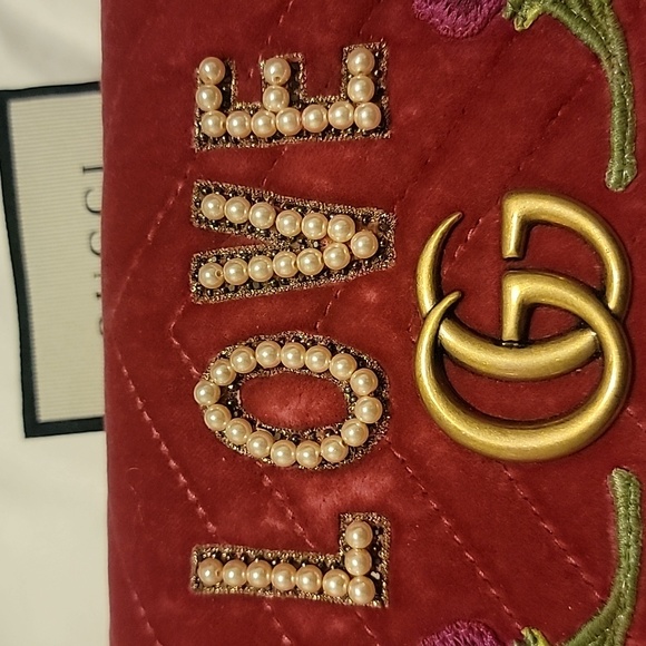 Gucci Velvet Love Embroidered Mini Handbag 🩷 - Picture 3 of 13